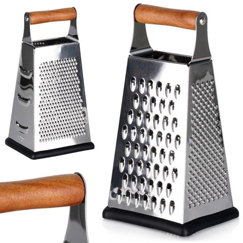 Tarka Kuchenna 4-Stronna Stalowa 22 cm EXCELLENT HOUSEWARE Drewniany Uchwyt