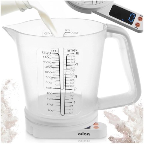 Waga Kuchenna z Miarką Cyfrowa 5 kg ORION Tary 1,2 L Tworzywo