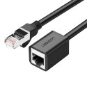 Kabel sieciowy UGREEN NW112 przedłużacz Ethernet RJ45, Cat. 6, FTP, z metalową wtyczną 0.5m (czarny)