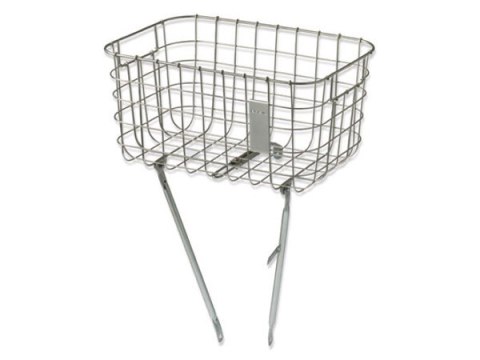 Kosz na przednią oś BASIL ROBIN 26"-28", stalowy silver cloud + zestaw montażowy (NEW)