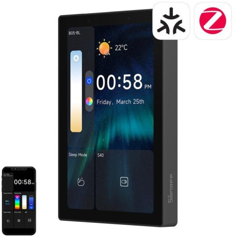 Panel sterowania WiFi/Bluetooth/ZigBee Matter SONOFF NSPanel Pro 120 (czarny)