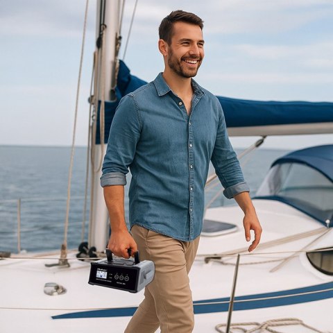 Qoltec Inteligentna mikroprocesorowa ładowarka 12V 24V 25A| Prostownik z funkcją naprawy do akumulatora AGM GEL SLA | LCD