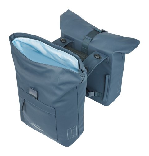 Sakwa podwójna BASIL BROOKLYN DOUBLE PANNIER BAG 41L, MIK System (ready to go), wodoodporna, navy (NEW 2026)