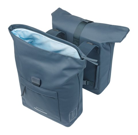 Sakwa podwójna BASIL BROOKLYN DOUBLE PANNIER BAG 41L, Universal Bridge System, wodoodporna, navy (NEW 2026)