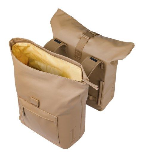 Sakwa podwójna BASIL BROOKLYN DOUBLE PANNIER BAG 41L, Universal Bridge System, wodoodporna, sand (NEW 2026)