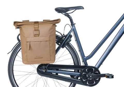 Sakwa podwójna BASIL BROOKLYN DOUBLE PANNIER BAG 41L, Universal Bridge System, wodoodporna, sand (NEW 2026)