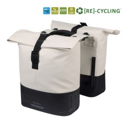 Sakwa podwójna BASIL COVE DOUBLE PANNIER BAG 28-32L, MIK System (ready to go), off-white/black (NEW 2026)