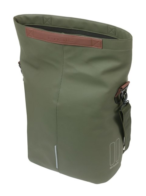 Sakwa pojedyncza BASIL CITY SHOPPER 14-16L, MIK Hooks System, moss green (NEW 2026)