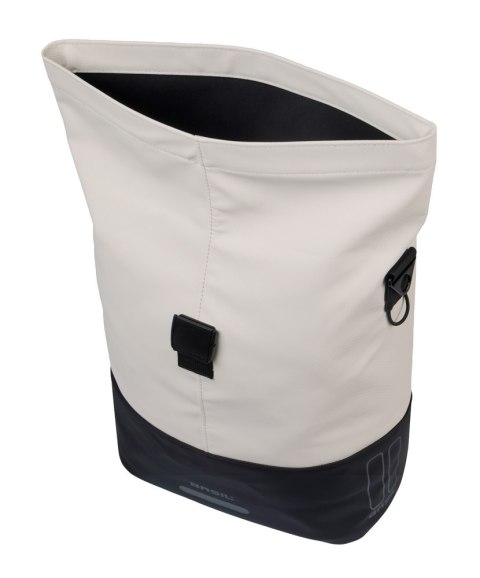 Sakwa pojedyncza BASIL COVE BICYCLE SHOPPER 14-16L, MIK Hooks, off-white/black (NEW 2026)