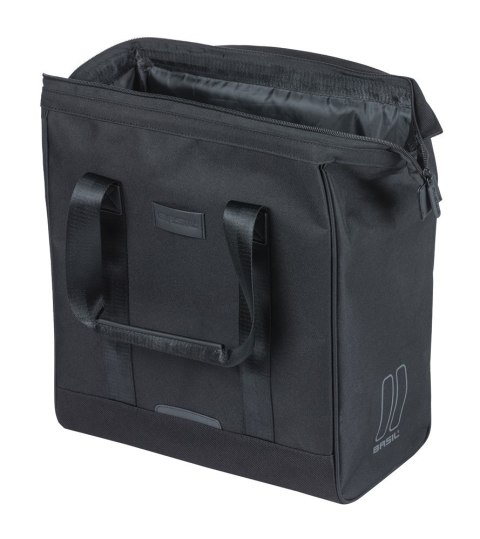 Sakwa pojedyncza BASIL GRAND BICYCLE SHOPPER 23L, MIK Hooks System, black (NEW 2026)