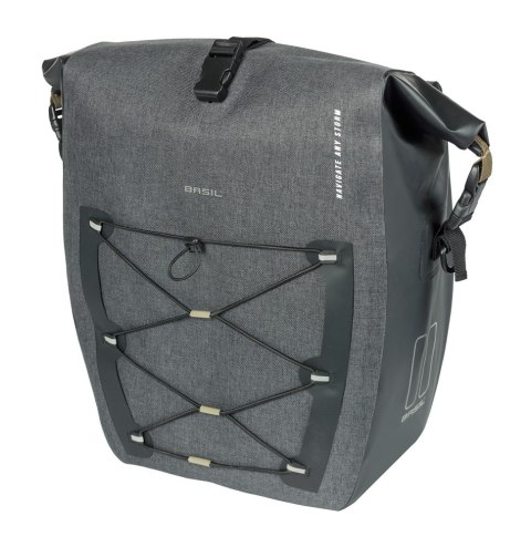 Sakwa pojedyncza BASIL NAVIGATOR STORM SINGLE PANNIER BAG L 25-31 L, MIK Hooks System, wodoodporna, black (NEW 2026)