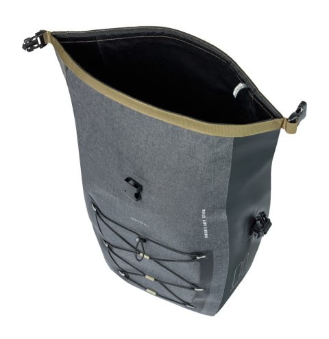Sakwa pojedyncza BASIL NAVIGATOR STORM SINGLE PANNIER BAG L 25-31 L, MIK Hooks System, wodoodporna, black (NEW 2026)