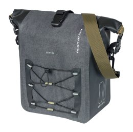 Sakwa pojedyncza BASIL NAVIGATOR STORM SINGLE PANNIER BAG M 12-15 L, MIK Hooks System, wodoodporna, grey black (NEW 2026)