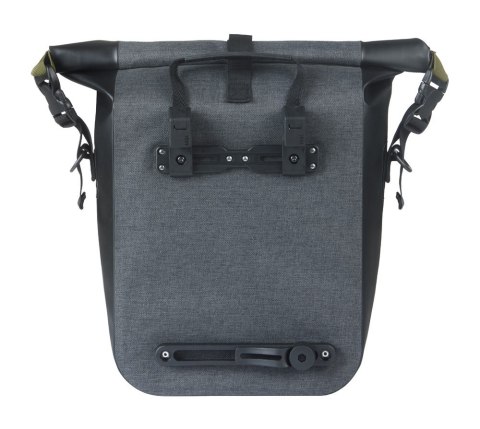 Sakwa pojedyncza BASIL NAVIGATOR STORM SINGLE PANNIER BAG M 12-15 L, MIK Hooks System, wodoodporna, grey black (NEW 2026)