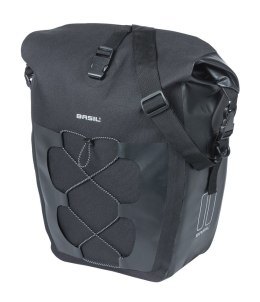 Sakwa pojedyncza BASIL NAVIGATOR WATERPROOF SINGLE PANNIER BAG L 25-31 L, MIK Hooks System, wodoodporna, black (NEW 2026)