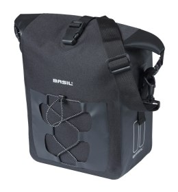Sakwa pojedyncza BASIL NAVIGATOR WATERPROOF SINGLE PANNIER BAG M 12-15 L, MIK Hooks System wodoodporna, black (NEW 2026)