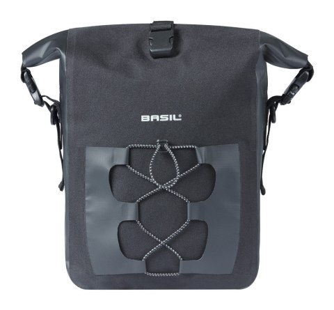 Sakwa pojedyncza BASIL NAVIGATOR WATERPROOF SINGLE PANNIER BAG M 12-15 L, MIK Hooks System wodoodporna, black (NEW 2026)
