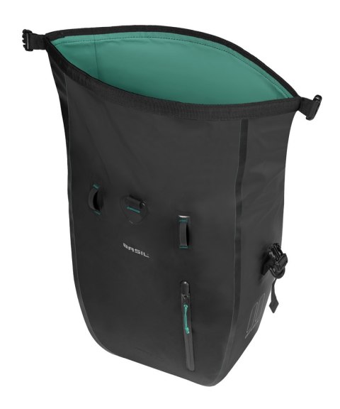 Sakwa pojedyncza BASIL RIVO L SINGLE PANNIER BAG 25-31L, MIK Hooks, wodoodporna, black (NEW 2026)