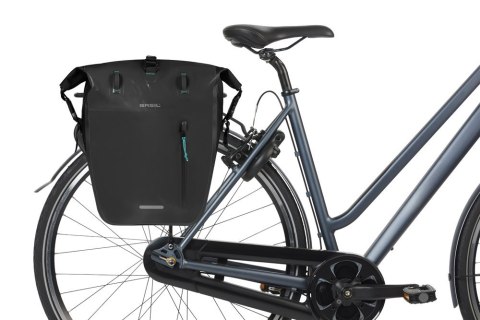 Sakwa pojedyncza BASIL RIVO L SINGLE PANNIER BAG 25-31L, MIK Hooks, wodoodporna, black (NEW 2026)