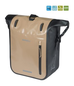 Sakwa pojedyncza BASIL RIVO M SINGLE PANNIER BAG 12-15L, MIK Hooks, wodoodporna, sand/black (NEW 2026)