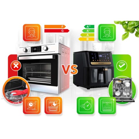 Frytkownica beztłuszczowa Air fryer Berdsen BD-655 czarna