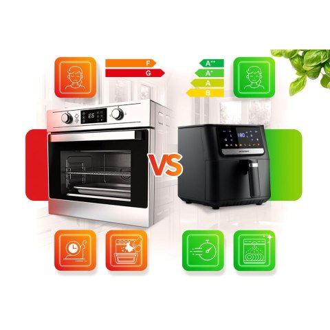 Frytkownica beztłuszczowa Air fryer Berdsen BD-662 czarna