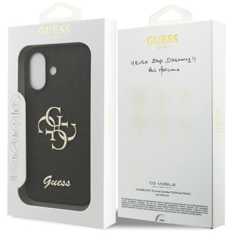 Guess Fixed Glitter Big 4G - Etui iPhone 17 (czarny)