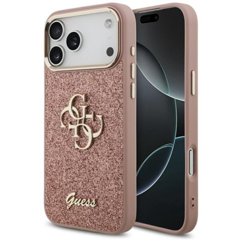Guess Fixed Glitter Big 4G Metal Frame - Etui iPhone 17 Pro Max (różowy)