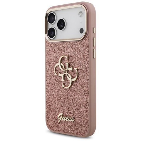Guess Fixed Glitter Big 4G Metal Frame - Etui iPhone 17 Pro Max (różowy)