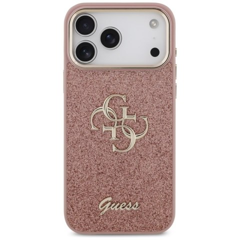 Guess Fixed Glitter Big 4G Metal Frame - Etui iPhone 17 Pro Max (różowy)