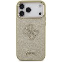 Guess Fixed Glitter Big 4G Metal Frame - Etui iPhone 17 Pro Max (złoty)