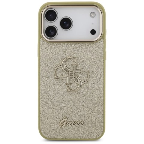 Guess Fixed Glitter Big 4G Metal Frame - Etui iPhone 17 Pro Max (złoty)