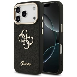 Guess Fixed Glitter Big 4G Metal Frame - Etui iPhone 17 Pro (czarny)