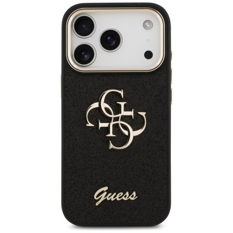 Guess Fixed Glitter Big 4G Metal Frame - Etui iPhone 17 Pro (czarny)