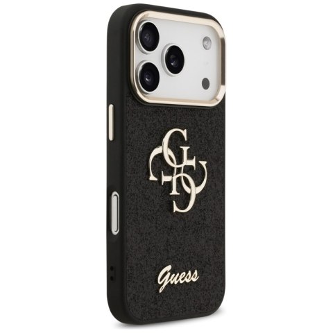 Guess Fixed Glitter Big 4G Metal Frame - Etui iPhone 17 Pro (czarny)
