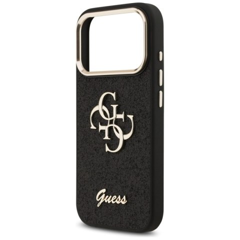 Guess Fixed Glitter Big 4G Metal Frame - Etui iPhone 17 Pro (czarny)
