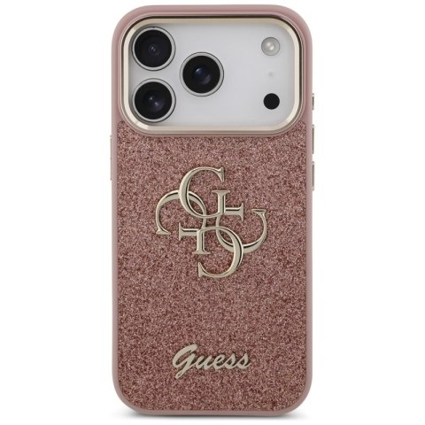 Guess Fixed Glitter Big 4G Metal Frame - Etui iPhone 17 Pro (różowy)