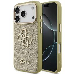 Guess Fixed Glitter Big 4G Metal Frame - Etui iPhone 17 Pro (złoty)