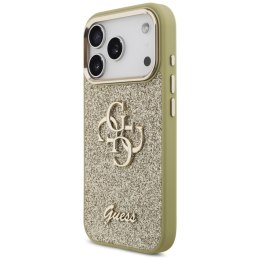 Guess Fixed Glitter Big 4G Metal Frame - Etui iPhone 17 Pro (złoty)