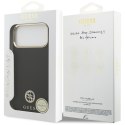 Guess Grained Strass Logo MagSafe - Etui iPhone 17 Pro Max (czarny)