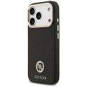 Guess Grained Strass Logo MagSafe - Etui iPhone 17 Pro (czarny)