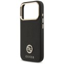 Guess Grained Strass Logo MagSafe - Etui iPhone 17 Pro (czarny)