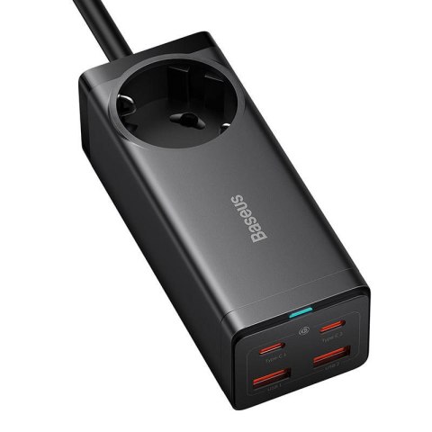 Ładowarka sieciowa / listwa zasilająca Baseus GaN3 Pro 2x USB + 2xUSB-C + AC, 100W (czarna)