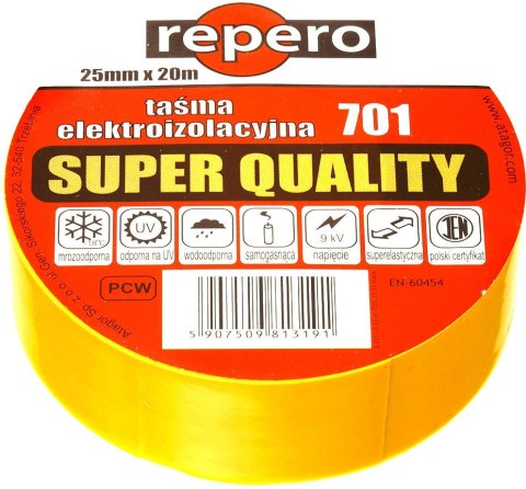 TAŚMA IZOLACYJNA REPERO 701 NIEBIESKA 19MMX20M