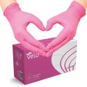 VELO NITRILE PINK XS Różowe rękawice nitrylowe zabiegowe bezpudrowe, 100 szt.