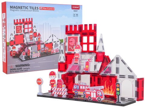Zestaw Klocków Magnetycznych Straż Pożarna 48el.