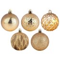 Bombki Choinkowe VILDE Złote 6 cm 35 szt. Nietłukące Wytłaczane Brokat