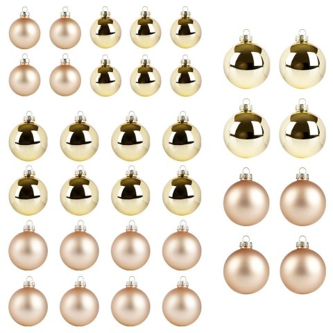 Bombki choinkowe szklane złote 4/5/6 cm 34 szt.