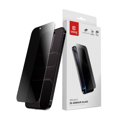 Crong Privacy 3D Armour Glass - Hartowane szkło prywatyzujące iPhone Air