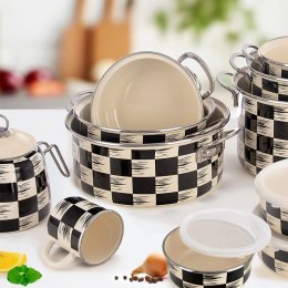 Garnek Emaliowany 1,5 L ORION SZACHOWNICA 18 cm Indukcja Zmywarka